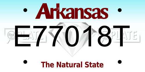 E77018T Arkansas License Plate
