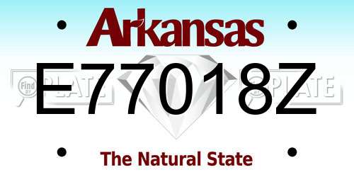 E77018Z Arkansas License Plate