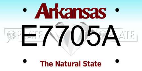 E7705A Arkansas License Plate
