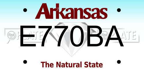 E770BA Arkansas License Plate