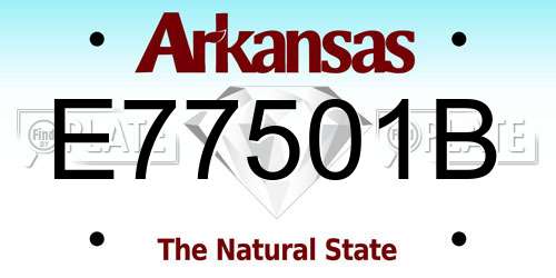 E77501B Arkansas License Plate