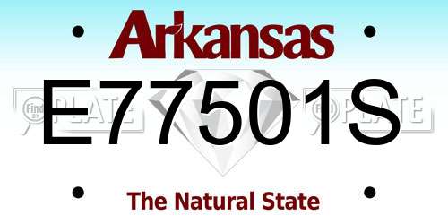 E77501S Arkansas License Plate