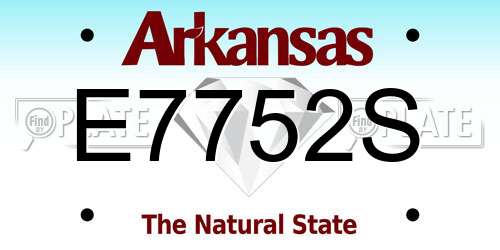 E7752S Arkansas License Plate