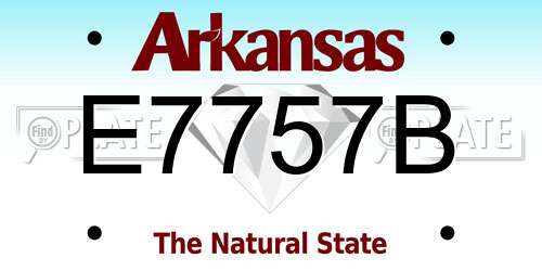 E7757B Arkansas License Plate