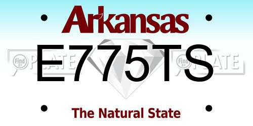 E775TS Arkansas License Plate