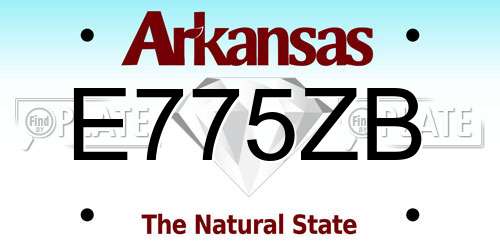 E775ZB Arkansas License Plate