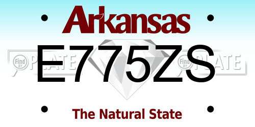 E775ZS Arkansas License Plate