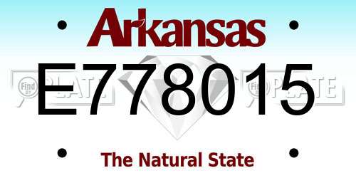 E778015 Arkansas License Plate