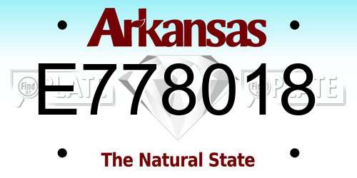 E778018 Arkansas License Plate