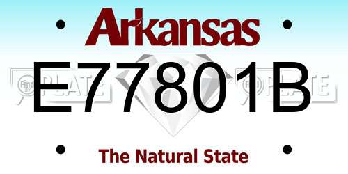 E77801B Arkansas License Plate