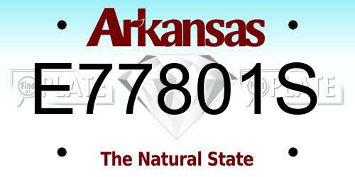 E77801S Arkansas License Plate