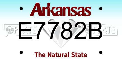 E7782B Arkansas License Plate