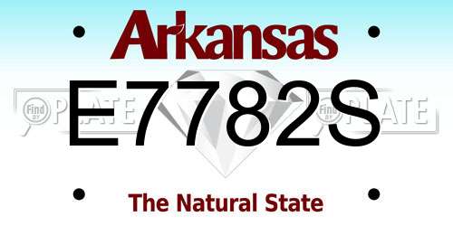 E7782S Arkansas License Plate