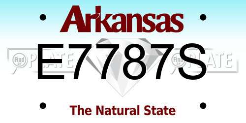 E7787S Arkansas License Plate