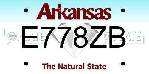 E778ZB Arkansas License Plate