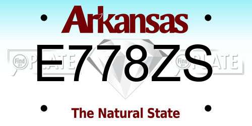 E778ZS Arkansas License Plate