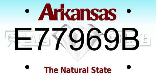 E77969B Arkansas License Plate