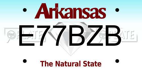 E77BZB Arkansas License Plate