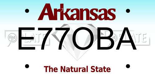 E77OBA Arkansas License Plate