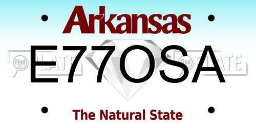 E77OSA Arkansas License Plate