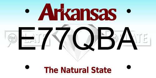 E77QBA Arkansas License Plate