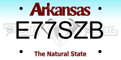 E77SZB Arkansas License Plate