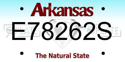 E78262S Arkansas License Plate