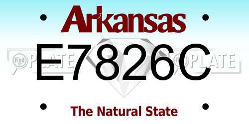 E7826C Arkansas License Plate