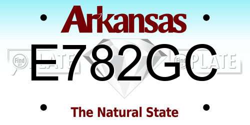 E782GC Arkansas License Plate