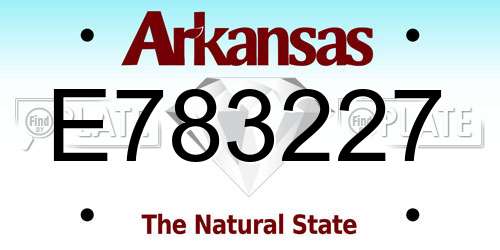 E783227 Arkansas License Plate