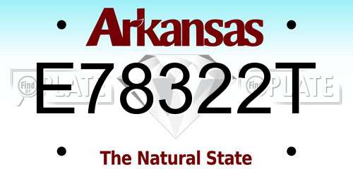 E78322T Arkansas License Plate