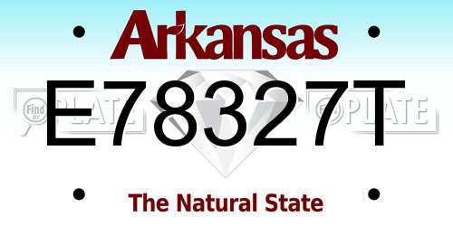 E78327T Arkansas License Plate