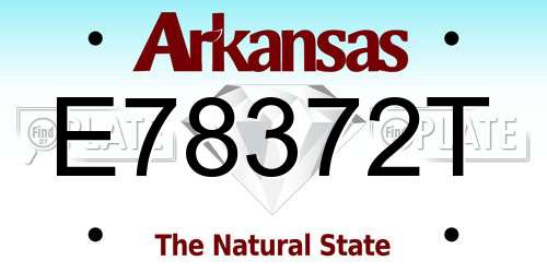 E78372T Arkansas License Plate