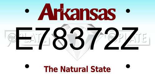 E78372Z Arkansas License Plate