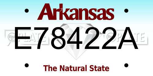 E78422A Arkansas License Plate