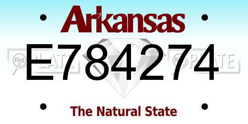 E784274 Arkansas License Plate