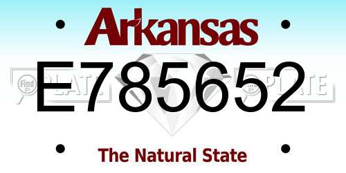 E785652 Arkansas License Plate