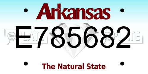 E785682 Arkansas License Plate