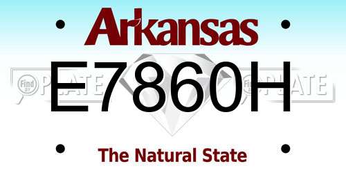 E7860H Arkansas License Plate