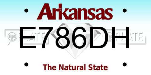 E786DH Arkansas License Plate