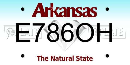E786OH Arkansas License Plate