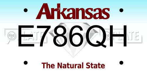 E786QH Arkansas License Plate