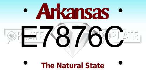 E7876C Arkansas License Plate