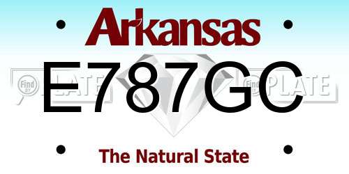 E787GC Arkansas License Plate