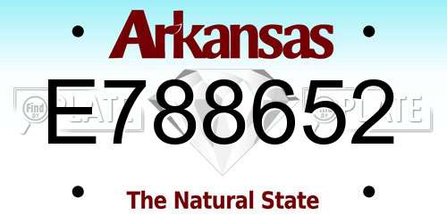 E788652 Arkansas License Plate