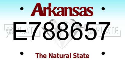 E788657 Arkansas License Plate