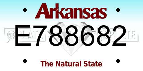 E788682 Arkansas License Plate