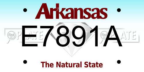 E7891A Arkansas License Plate