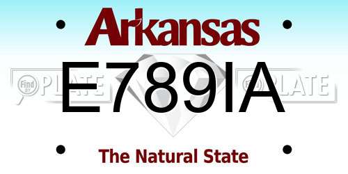 E789IA Arkansas License Plate