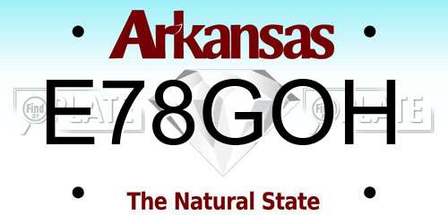 E78GOH Arkansas License Plate